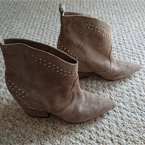 SIGERSON MORRISON Suede Whipstitch Trim Western Boots size 7